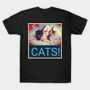 Cats! in Shepard Fairey style T-Shirt